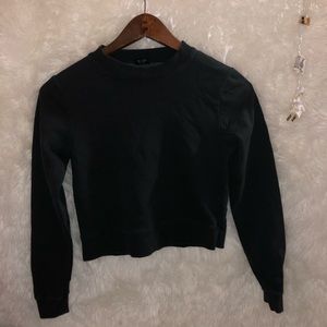 Charcoal Black High Neck Mid-Fit Sweatshirt